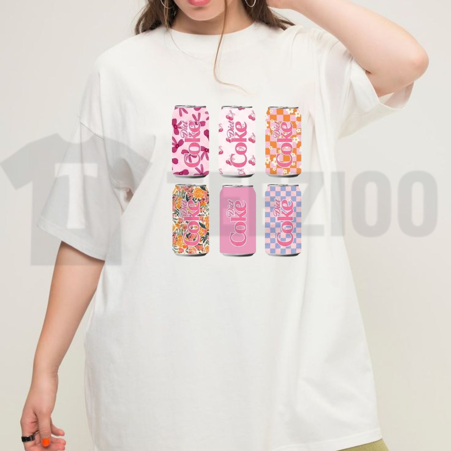 Womens Diet Soda Graphic Top Retro Summer Casual T-Shirt