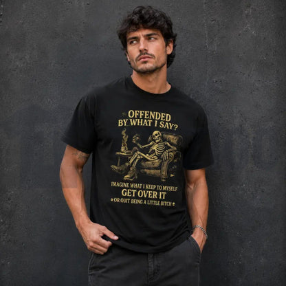 Sarcastic Skeleton Top – Men's Pure Cotton Beer Humorous Art Graphic Apparel