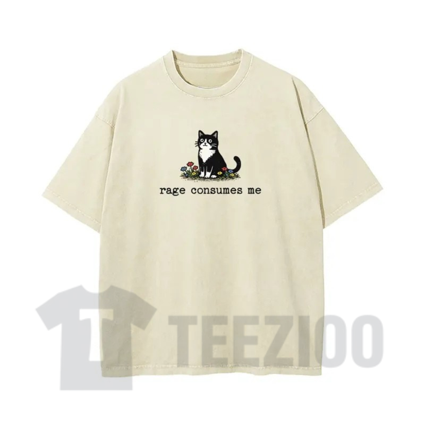 Vintage Washed "Rage" Cat Meme T-Shirt