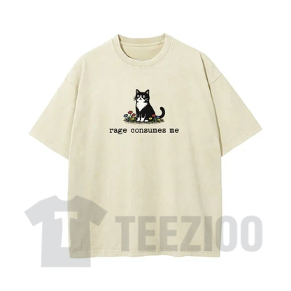 Vintage Washed "Rage" Cat Meme T-Shirt