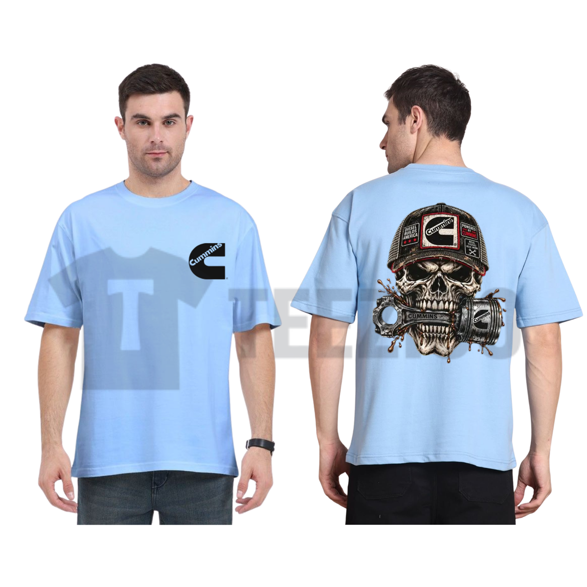 Cummins Diesel Skull Shirt - Diesel Builds America Powered Graphic Tee