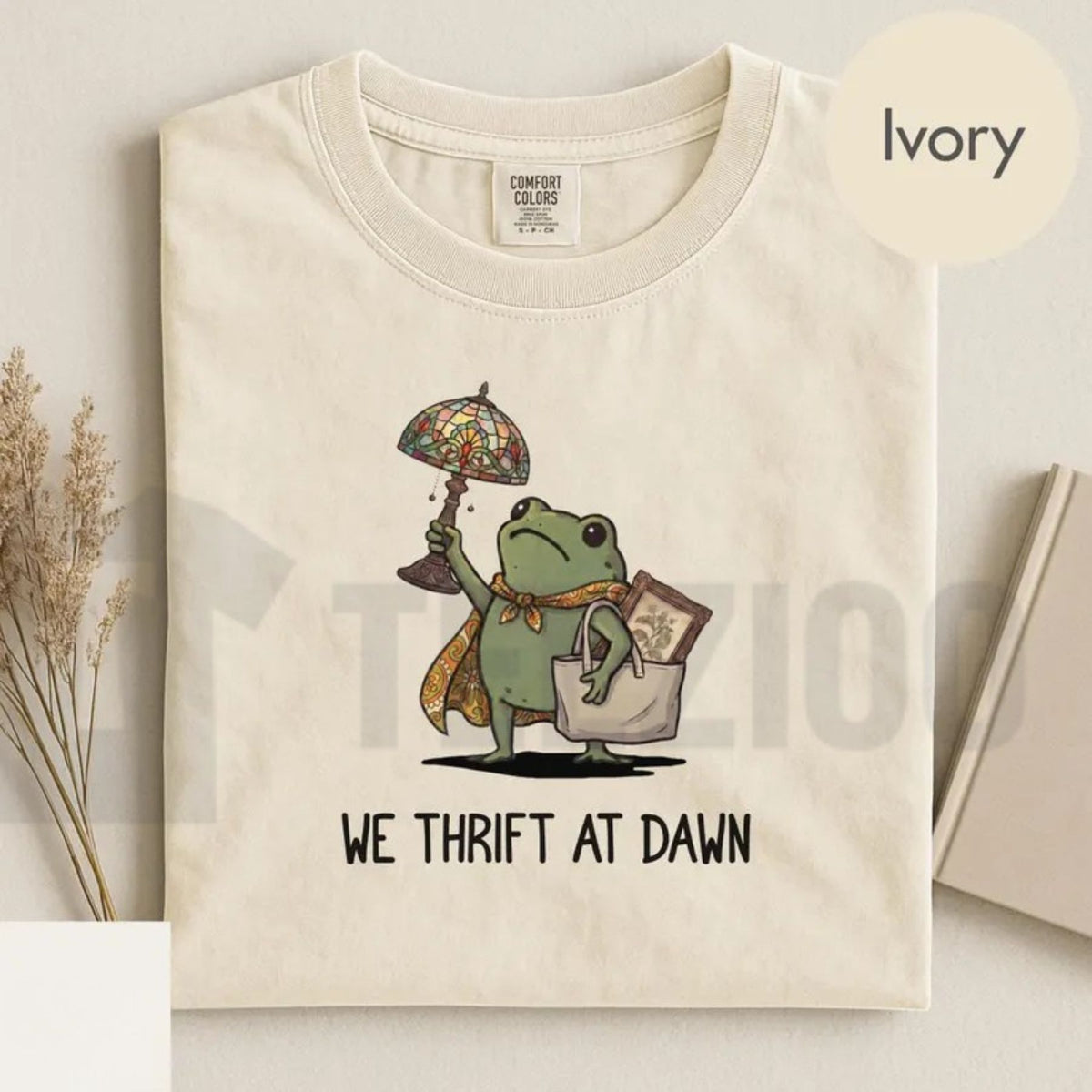 Funny Frog Meme We Thrift At Dawn Comfort Colors Shirt