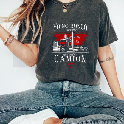 Funny Latin Dad Snoring T-Shirt – Sarcastic Father’s Day Graphic Tee, Hilarious Dream of Truck Menswear Gift