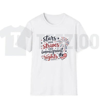 Stars and Stripes Immigrant Rights Patriotic 4th of July T-Shirt