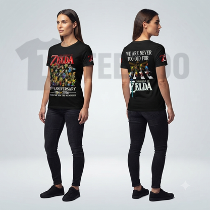 The Legend of Zelda 40th Anniversary Shirt - Retro Gaming Milestone Graphic Tee