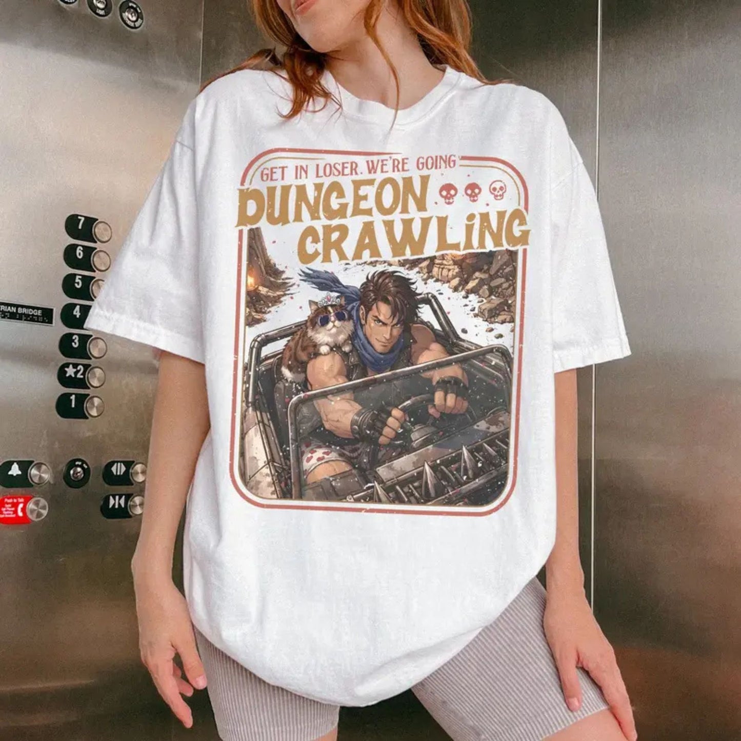 Comfort Colors® Dungeon Crawling "Carl & Princess Donut" T-Shirt – Funny Sci-Fi Meme Tee, Retro LitRPG Graphic Shirt, Dungeon Crawler Fan Gift