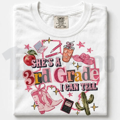 Custom Grade She's a Teacher Comfort Colors Shirt – Retro Educator Tee