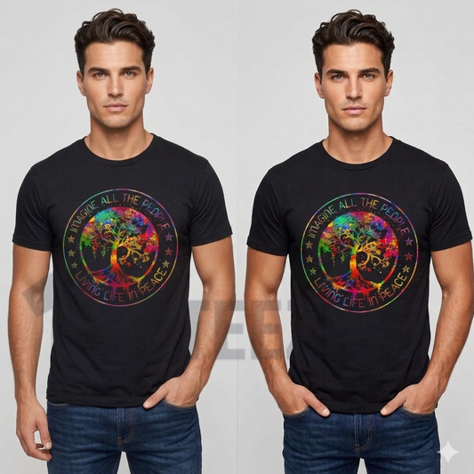 Imagine Tie-Dye Peace Shirt | Retro Hippie Tee