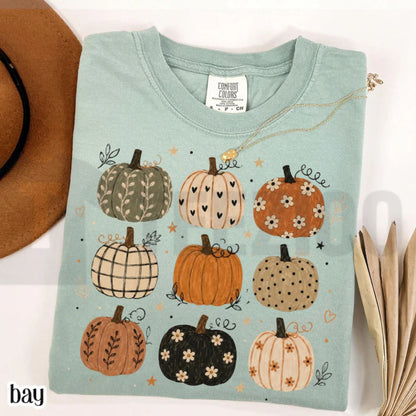 Boho Pumpkin Comfort Colors Shirt – Cute Fall Autumn Pattern Tee