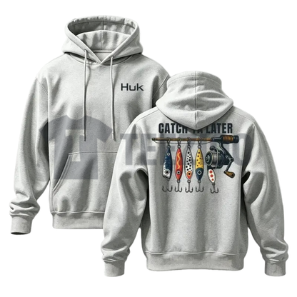 Vintage American Retro Fishing Hoodie - Outdoorsman Angler Pullover