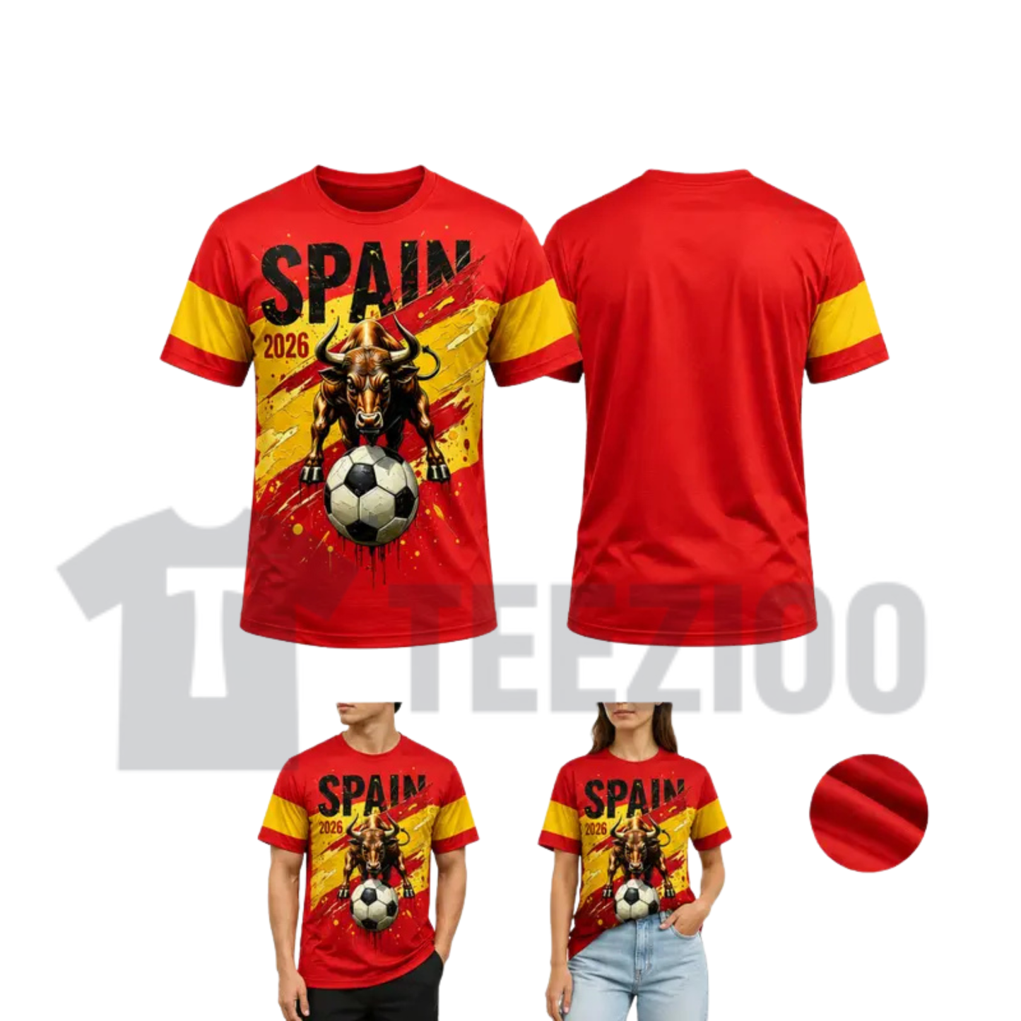 2026 Spain Soccer T-Shirt for Men - Spanish Football Fan Graphic Tee