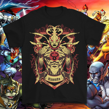 Vintage 80s Cartoon Thundercats Graphic Tee - Retro Character Grid Print Shirt