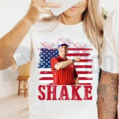Shake and Bake 4th of July Funny Couples Patriotic Graphic T-Shirt