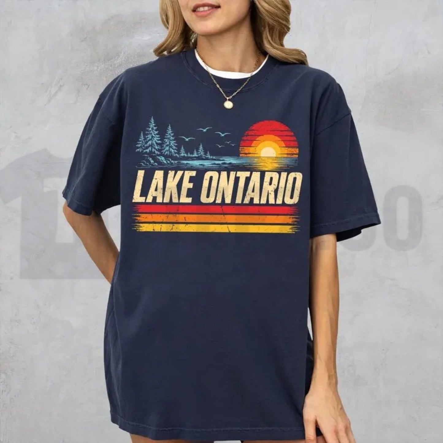 Retro Great Lakes Sunset Top – Lake Ontario Canada Cottage Vacation Apparel