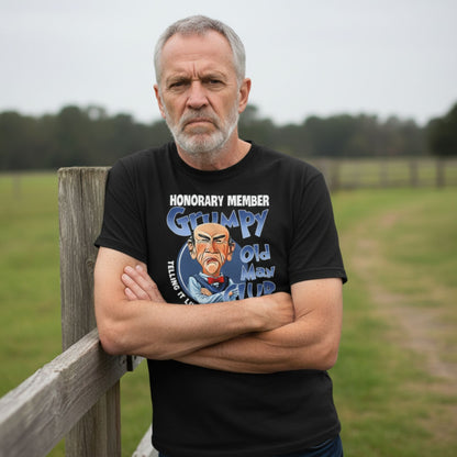 "Grumpy Old Man Club" Honorary Member T-Shirt – Funny Sarcastic Graphic Tee, Premium 100% Cotton Telling It Like It Is Top, Made in USA