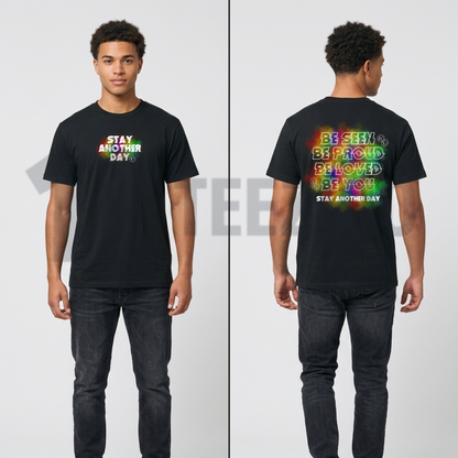 "Stay Another Day" Pride Month Exclusive 2026 T-Shirt – LGBTQ+ Mental Health Advocacy Graphic Tee