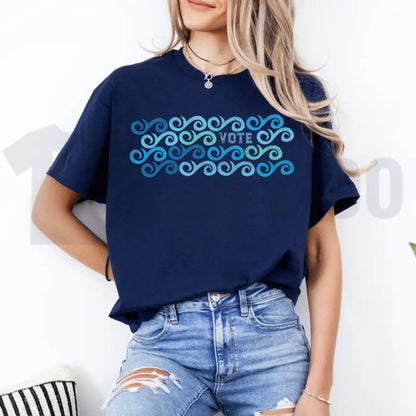Democratic Election Top – Vote Blue Waves Political Graphic Apparel