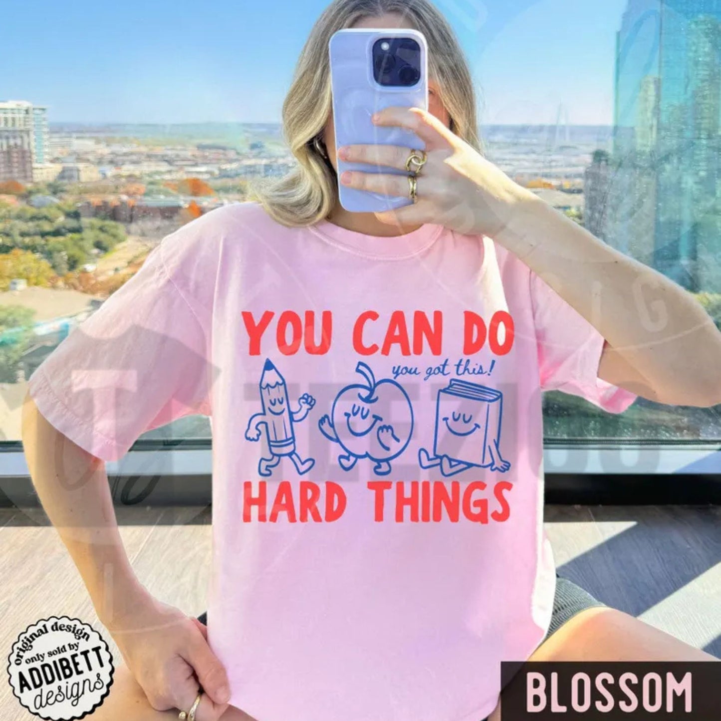 You Can Do Hard Things Comfort Colors Shirt – Cute Retro Doodles Teacher Tee