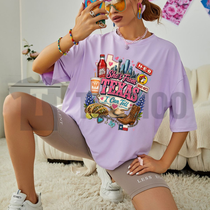 "She's From Texas" T-Shirt – Vintage Texas Pride Graphic Tee