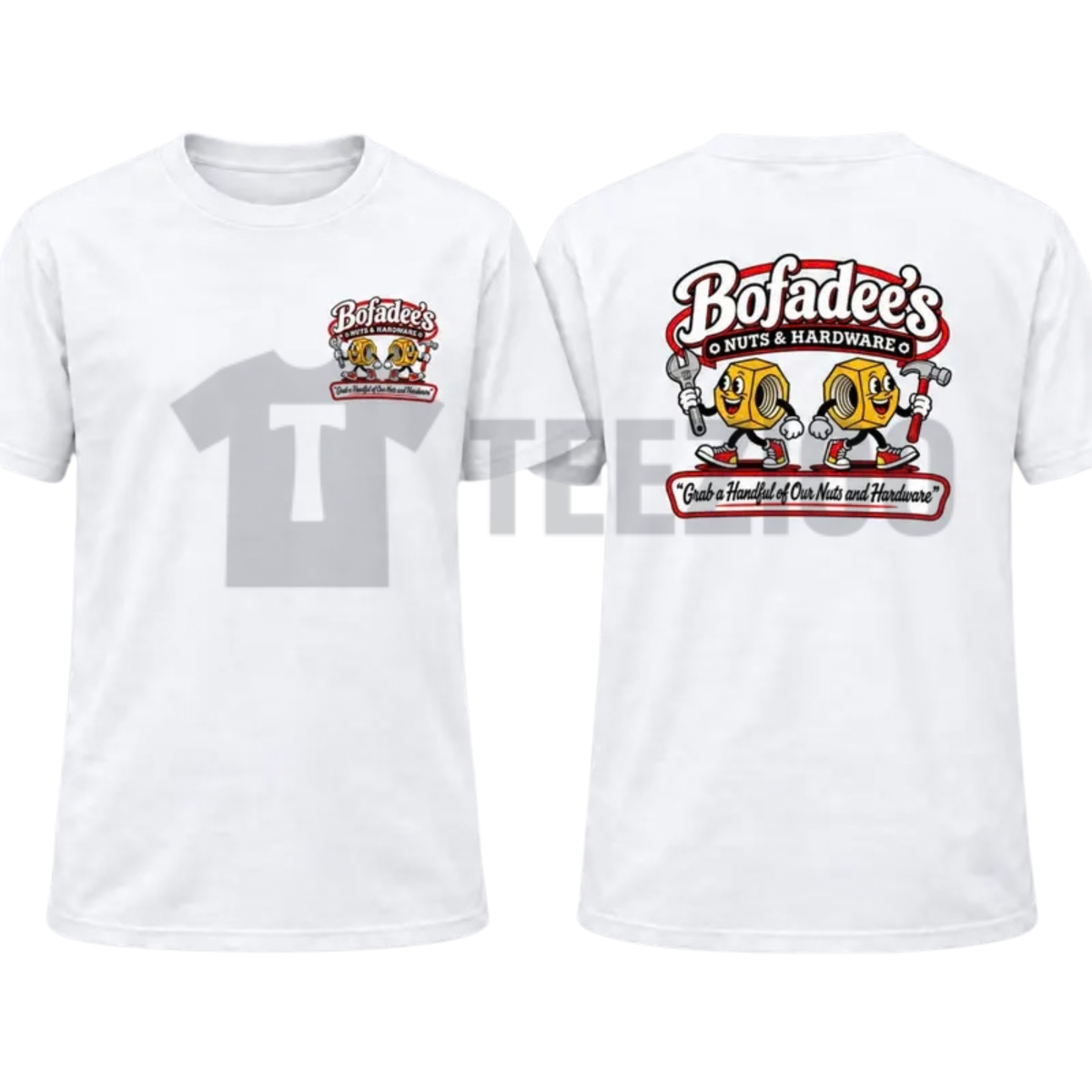 Bofadees Nuts And Hardware Shirt - Funny Mechanic Innuendo Tee