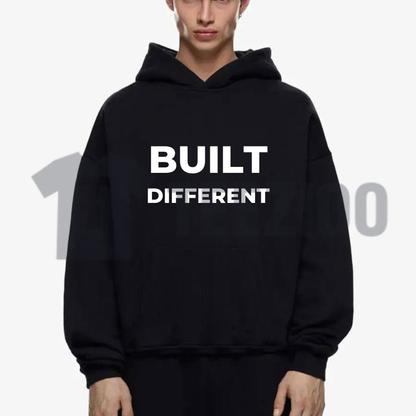 Built Different Graphic Hoodie - Motivational Gym & Fitness Heavy Blend Pullover
