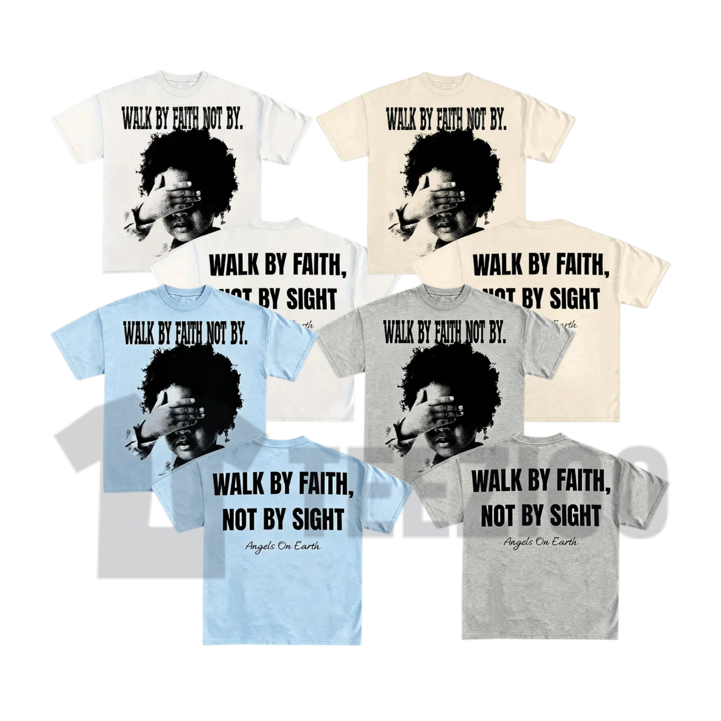 "Walk By Faith Not By Sight" T-Shirt - Christian Inspirational Cross Graphic Tee
