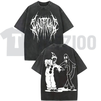 Ghostemane Spooky Halloween Graphic Washed Tee – Dark Vintage Streetwear Shirt