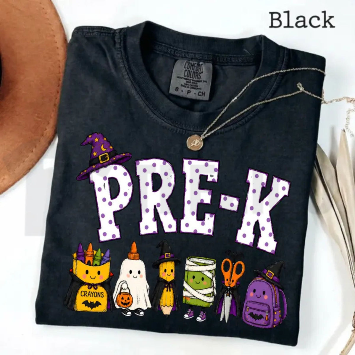Comfort Colors Halloween Teacher Shirt – Spooky Pencil Cute Fall Classroom Tee