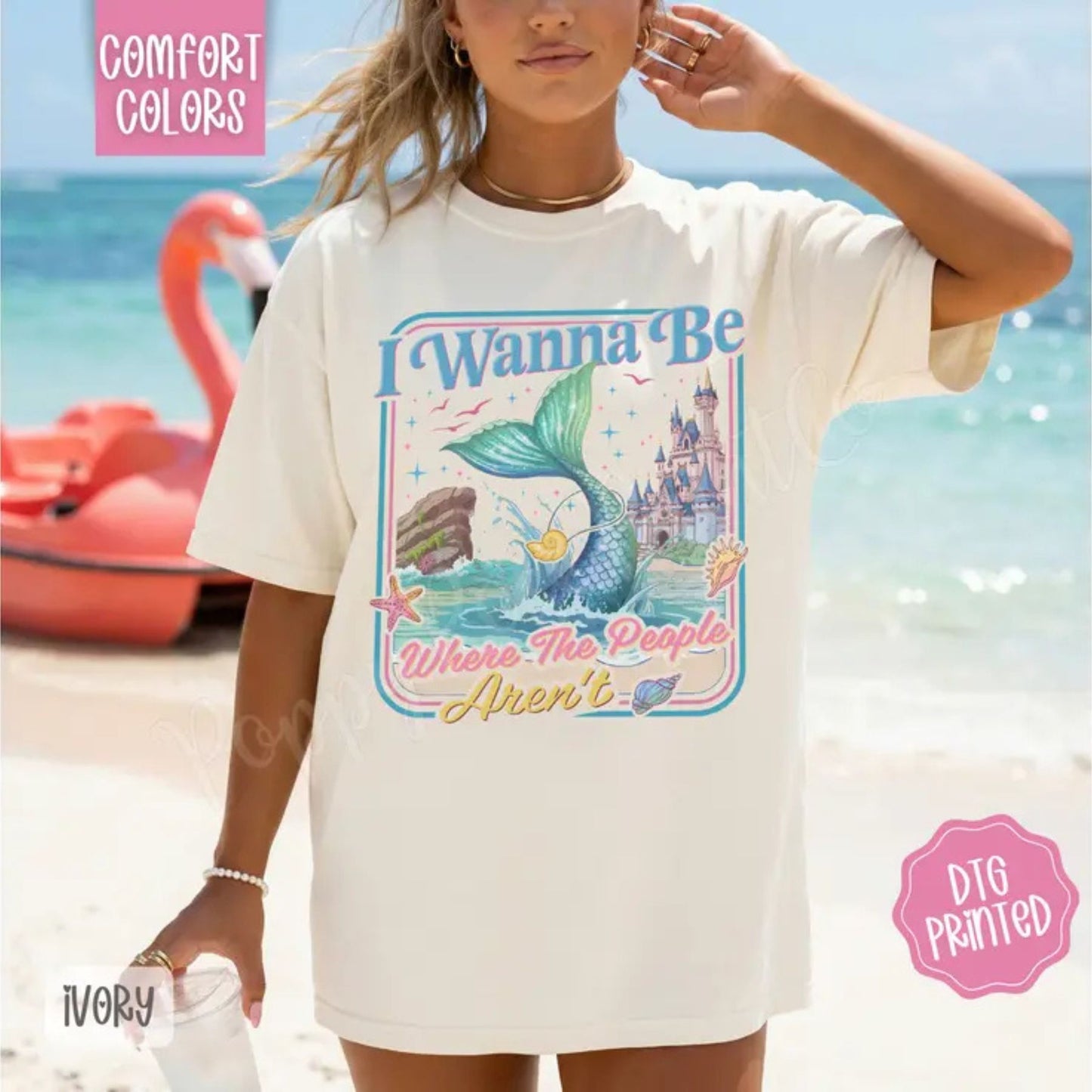 Comfort Colors® Mermaid Vibes Shirt – Trendy Ocean Graphic Summer Tee & Tank