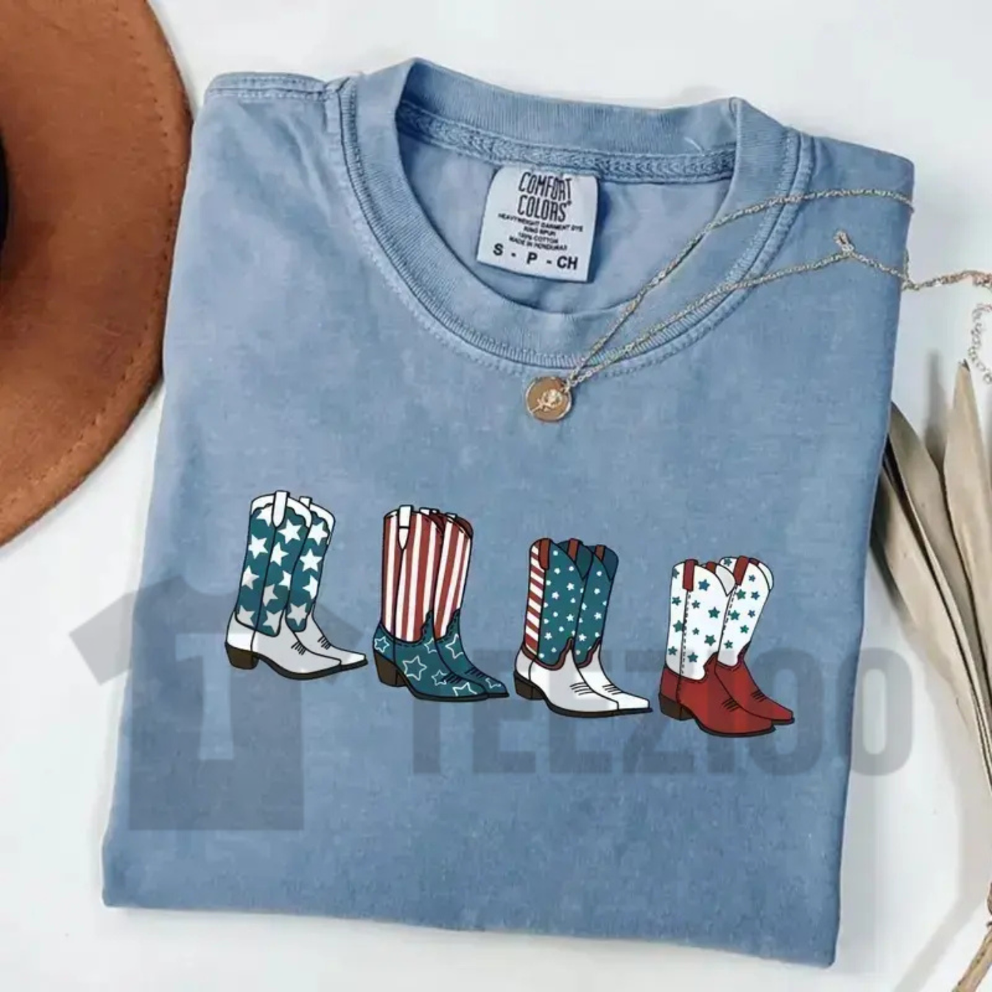 America Cowboy Boots Shirt – Western Theme Independence Day Tee