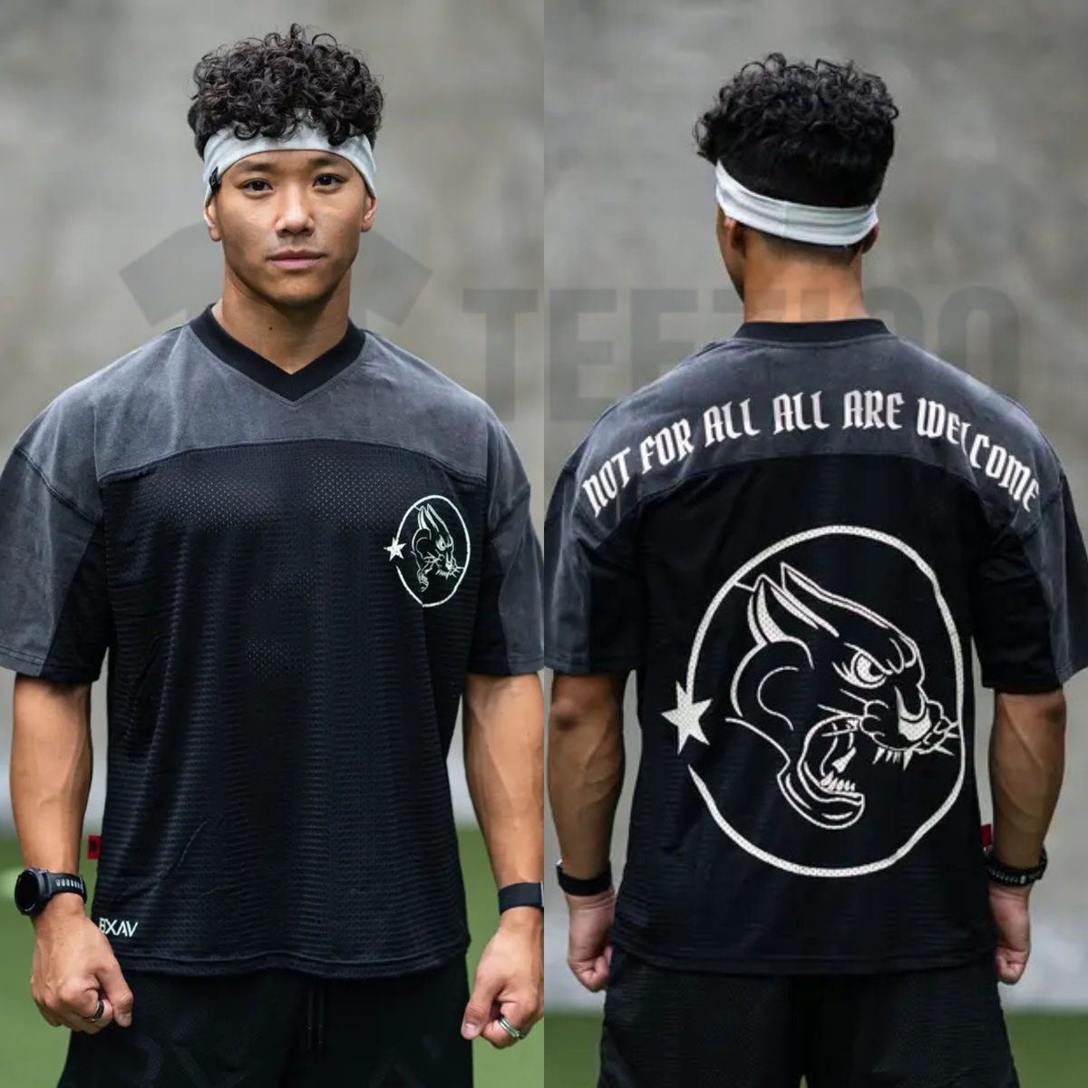 Hybrid Jersey Panther Logo Athletic Shirt - Performance Training Top