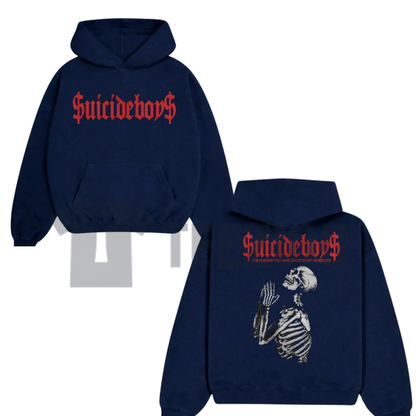 Men's Oversized Prayer Skulls Streetwear Hoodie