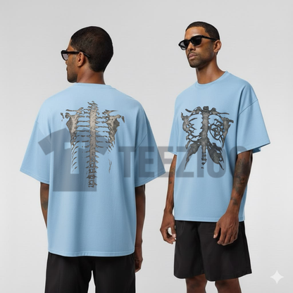 Skeleton Bones T-Shirt - Retro Skull Anatomical Graphic Cotton Tee