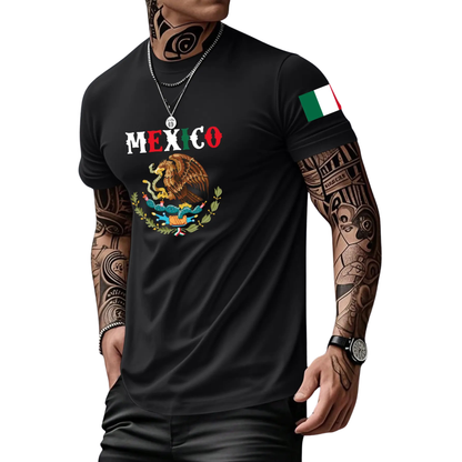 Mexican-Themed Print T-Shirt for Men - Retro Mexico Pride Graphic Tee