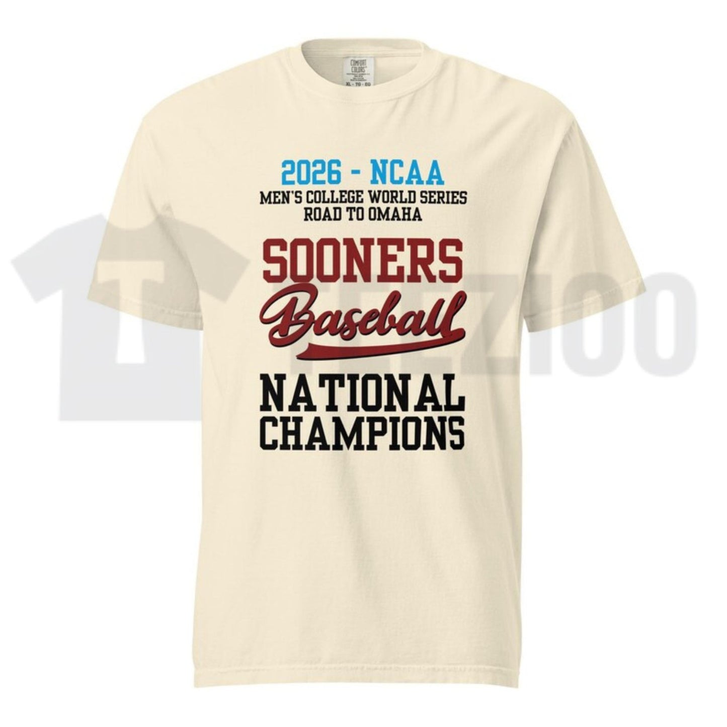 Sooners Baseball 2026 MCWS Champions Comfort Colors Shirt – Vintage Collegiate Tee
