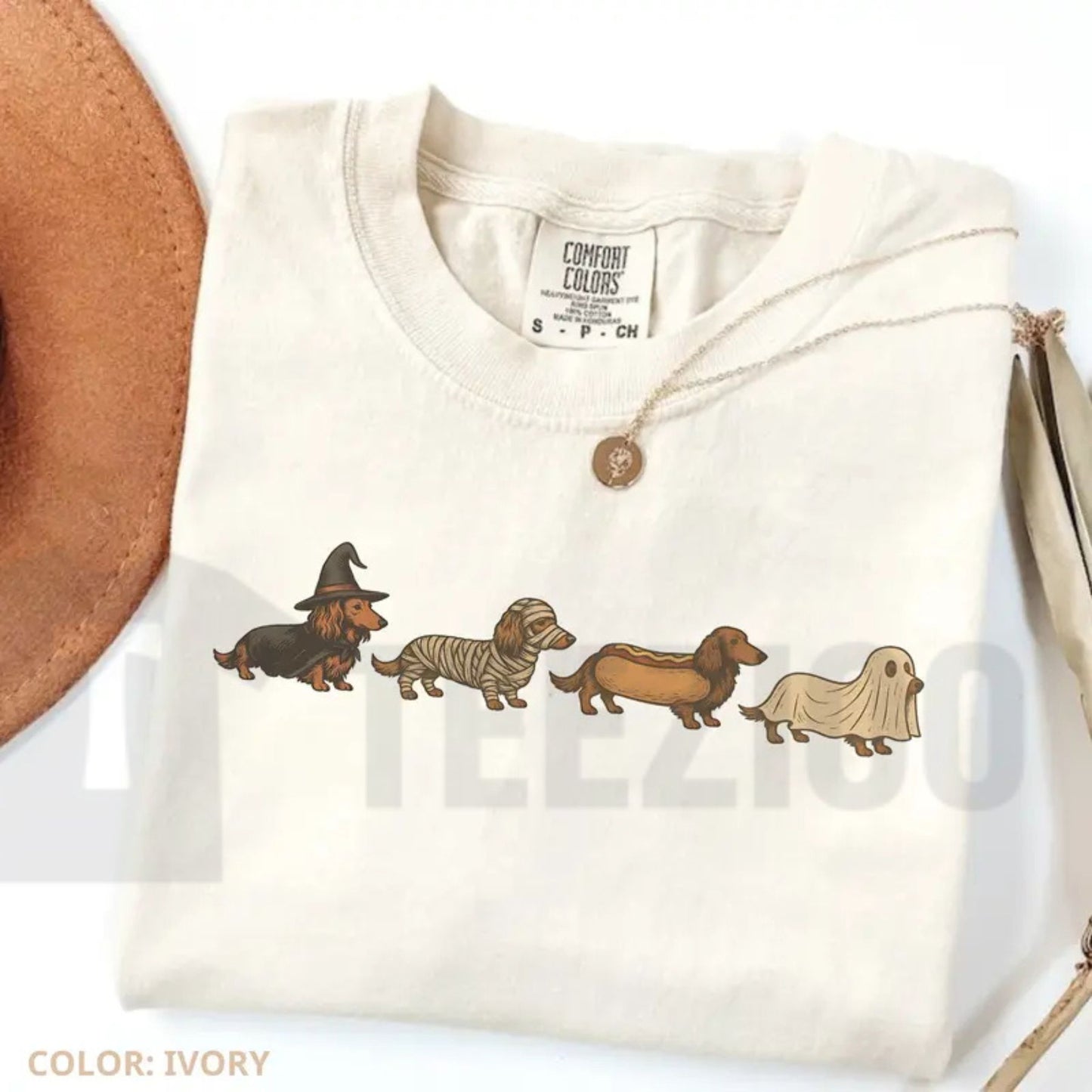 Halloween Wiener Dog Dachshund Costume Comfort Colors Shirt – Cute Spooky Tee