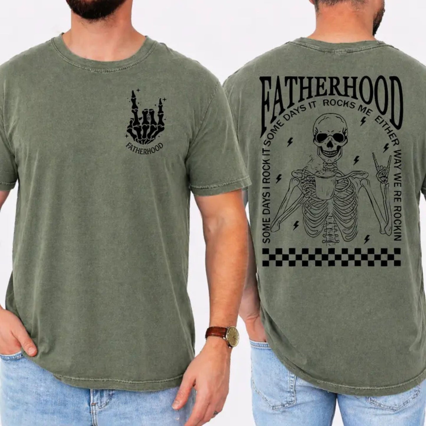 Funny Dad Skeleton T-Shirt – Retro Fatherhood Graphic Tee, First Time Dad Gift Shirt