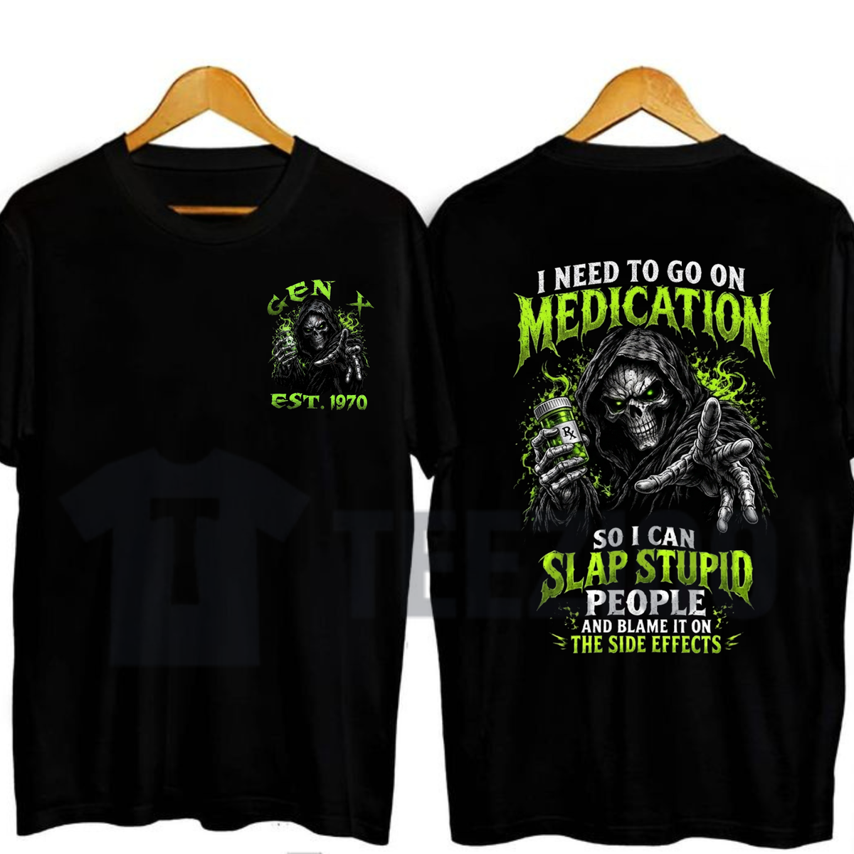 Chaosmoda I Need To Go On Medication Custom Year Skull Shirt