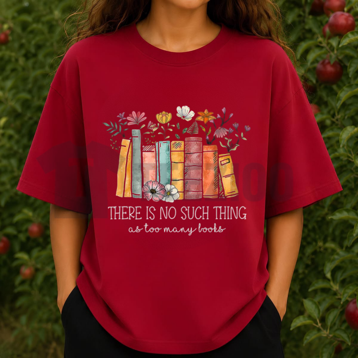 Floral Book Top – Bookworm Librarian Gift Graphic Apparel