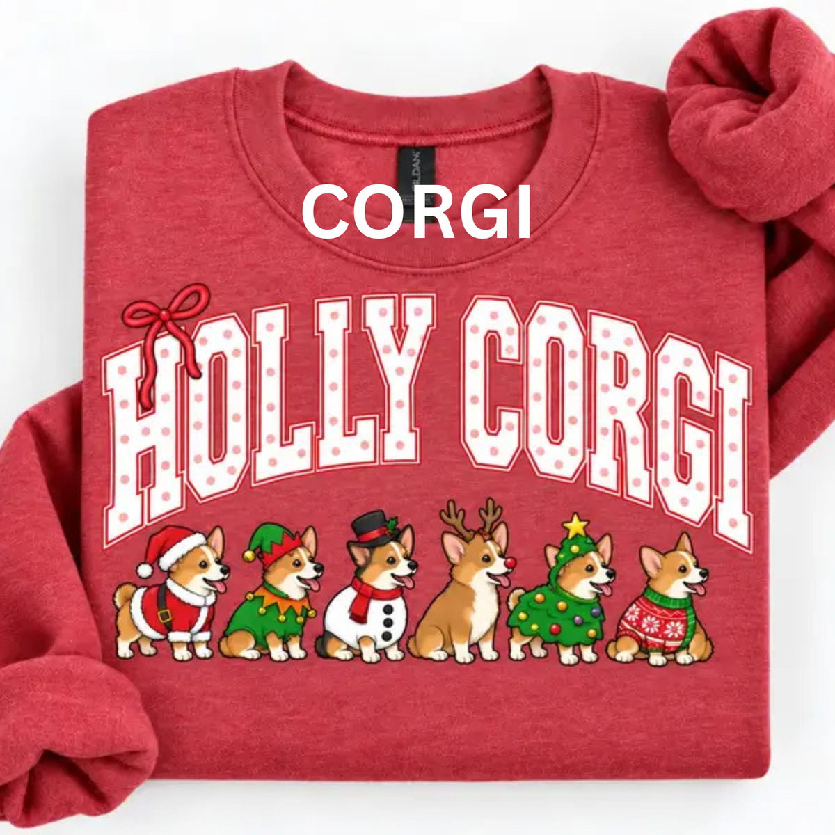 Merry Dogmas Holly Christmas Dog Sweatshirt - Vintage Santa Dog Lover Crewneck