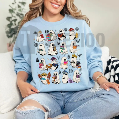 SJM Ghost Book Sweatshirt - Sarah J Maas Universe Halloween Crewneck