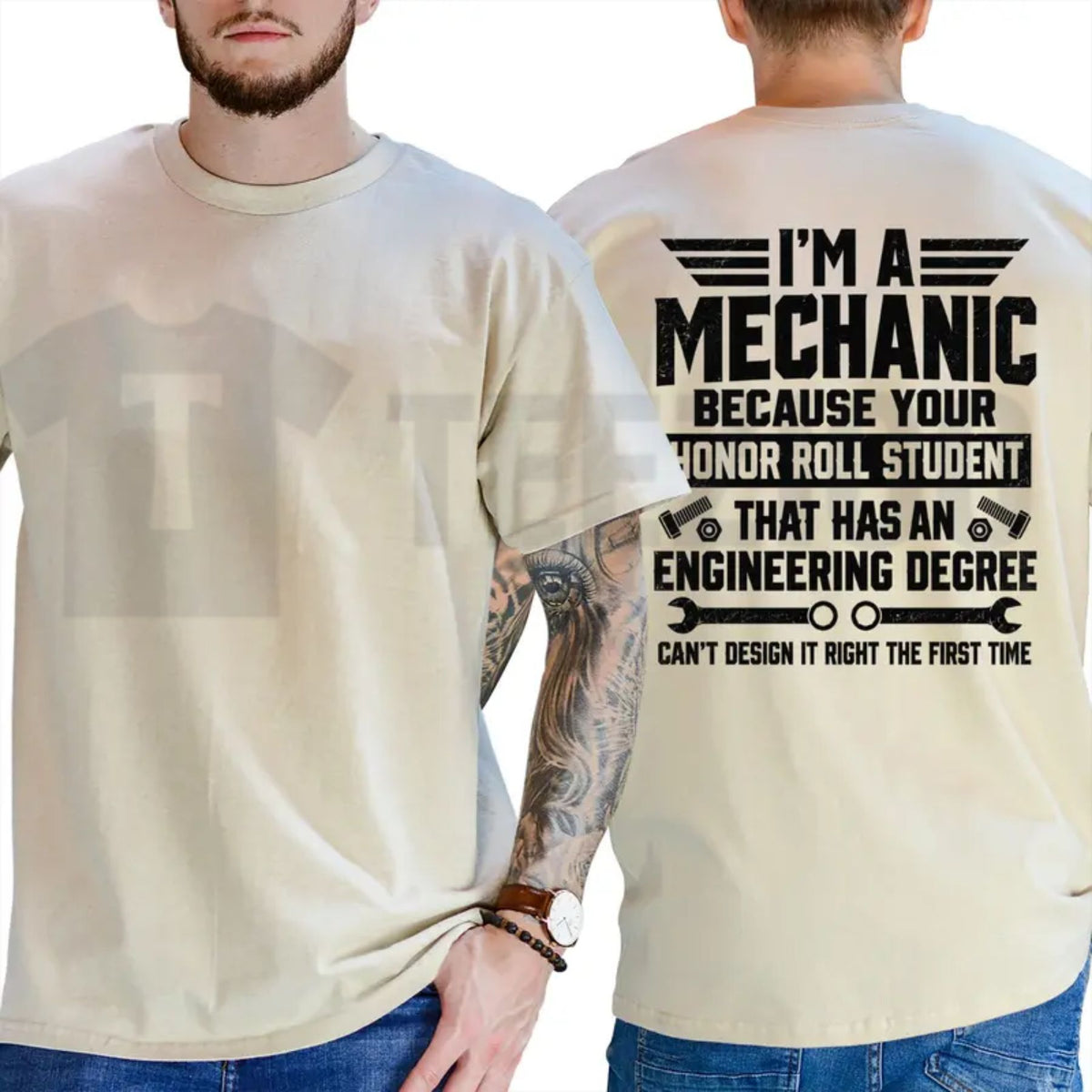Funny Garage Humor Mechanic Top – I'm A Mechanic Because Engineers Can't Get It Right Graphic Apparel