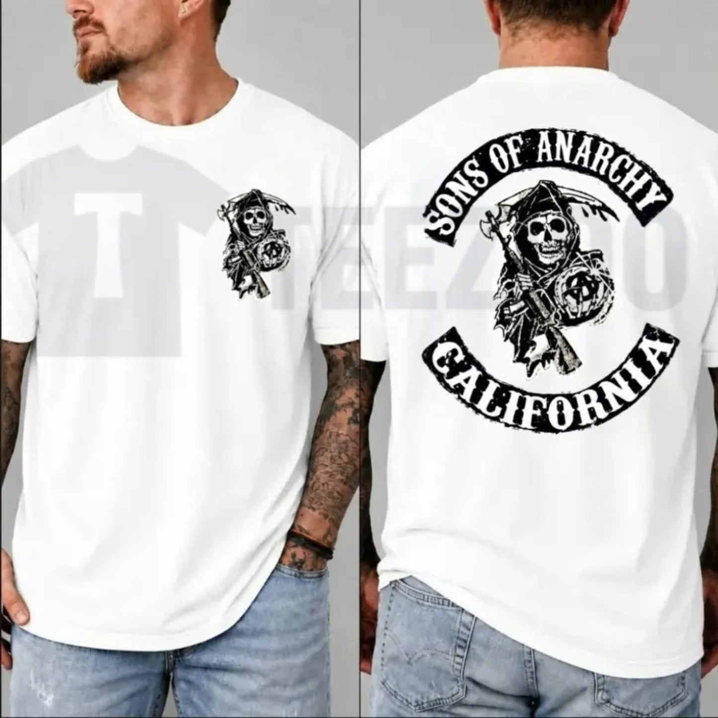SOA Vintage Biker Retro Jax Teller Motorcycle Club Fan Graphic T-Shirt