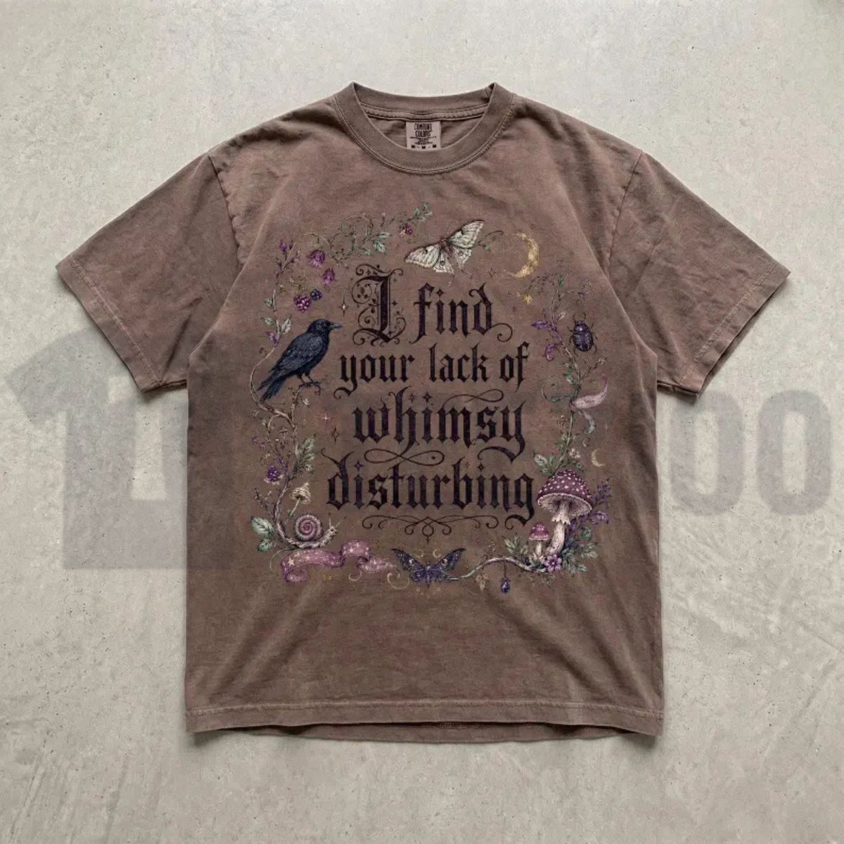 Lack of Whimsy Crow Fall Comfort Colors Shirt – Witchy Celestial Moth Tee