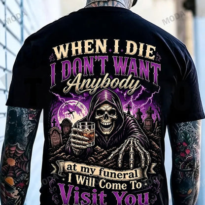 Vintage Funeral Humor Top – Chaosmoda Gen X Custom Year Skull Graphic Apparel