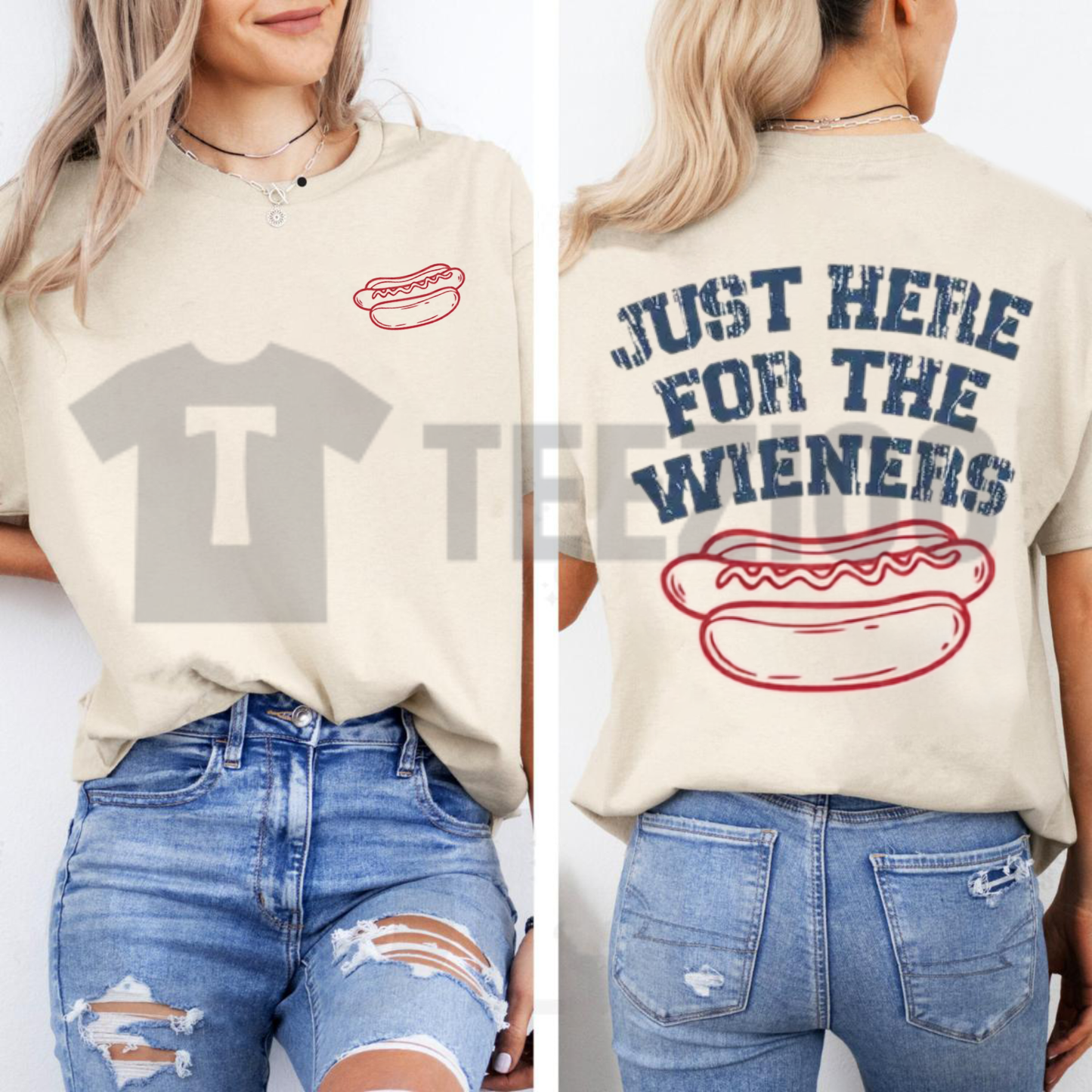 Just Here For The Wieners Comfort Colors 4th of July Shirt