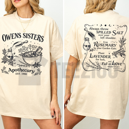 Owens Sisters Apothecary 1986 Shirt - Retro Witchy Botanical Herb Tee
