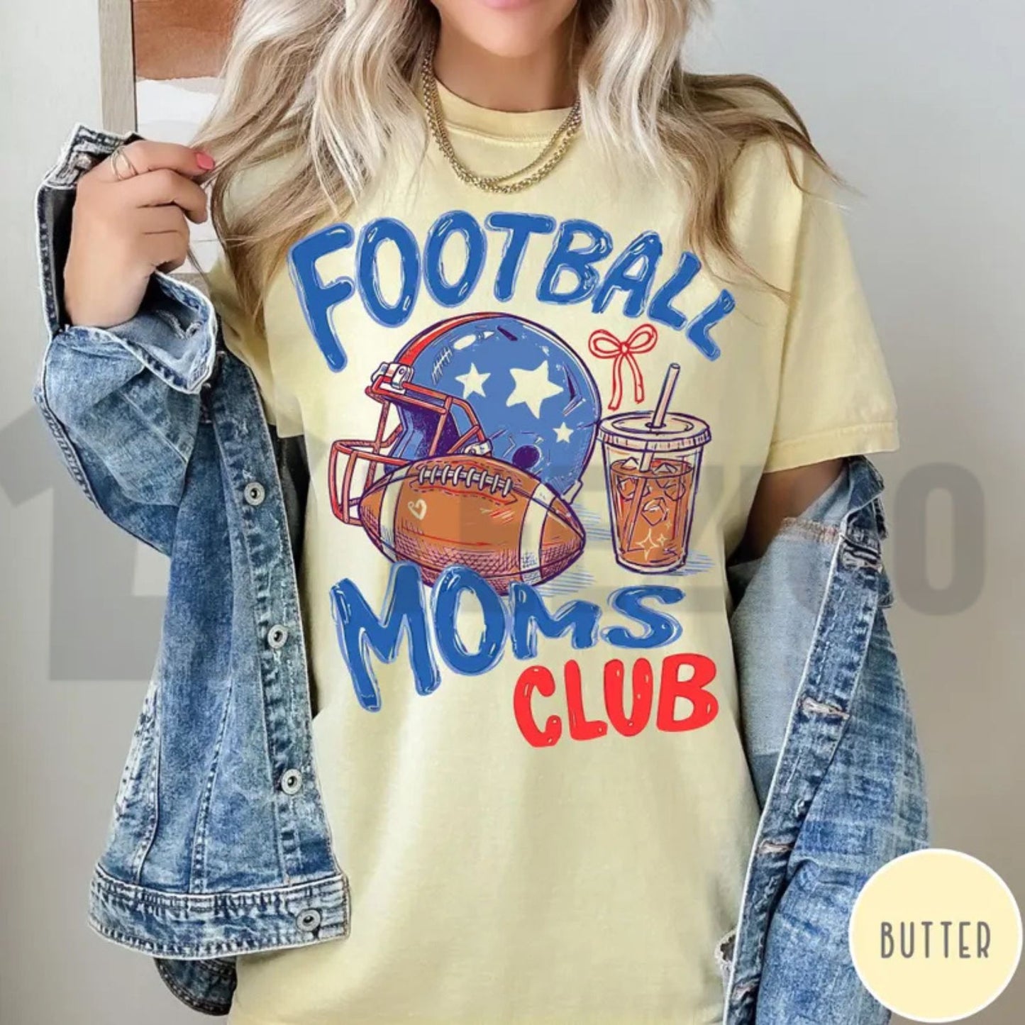 Football Moms Club Comfort Colors Shirt – Gameday Doodle Football Tee