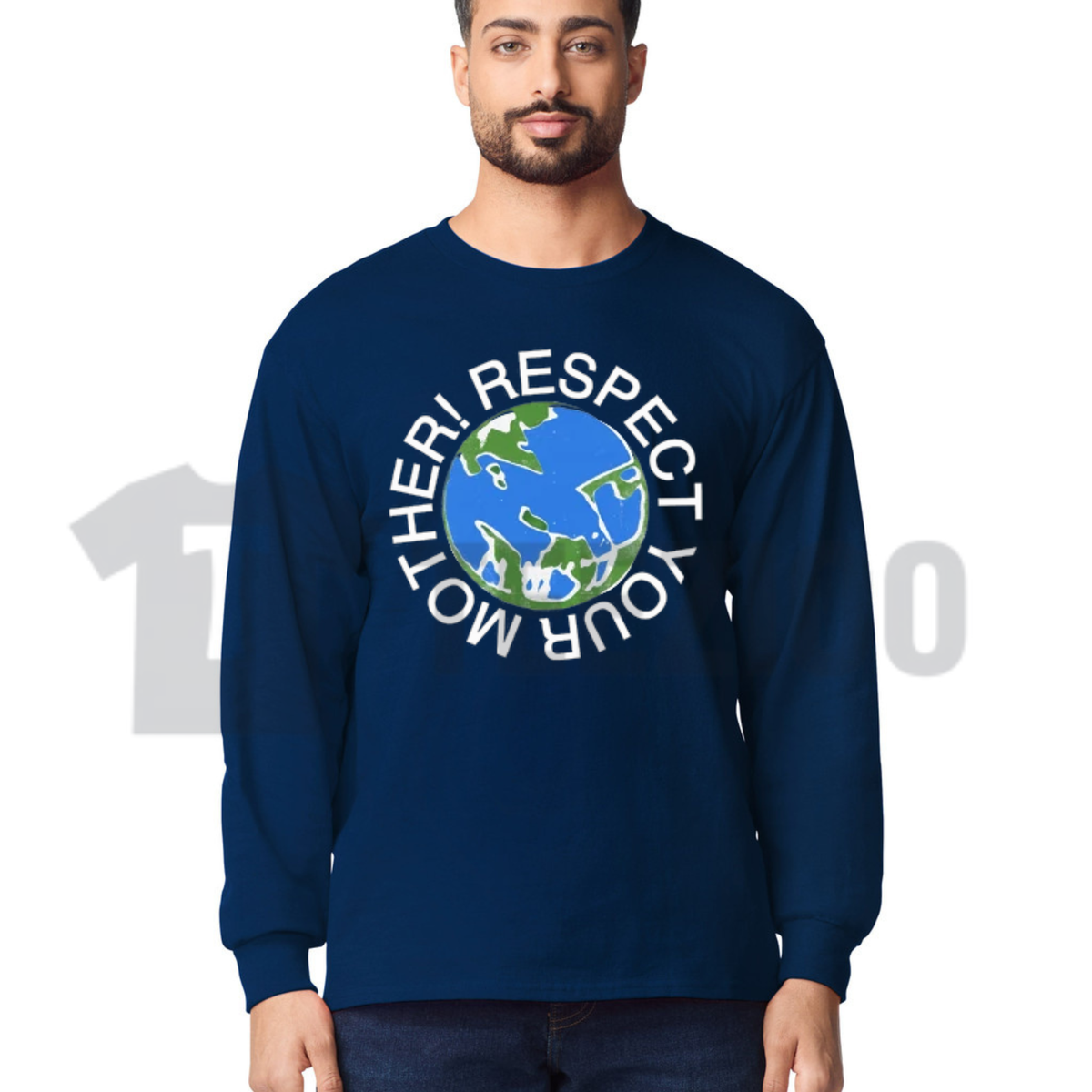 Respect Your Mother Long Sleeve Shirt - Vintage Earth Day Eco Graphic Tee