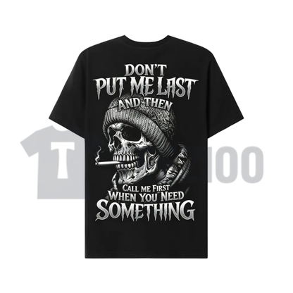 Gen X Dont Put Me Last Custom Year Skull Shirt - Generation X Humor Unisex Tee